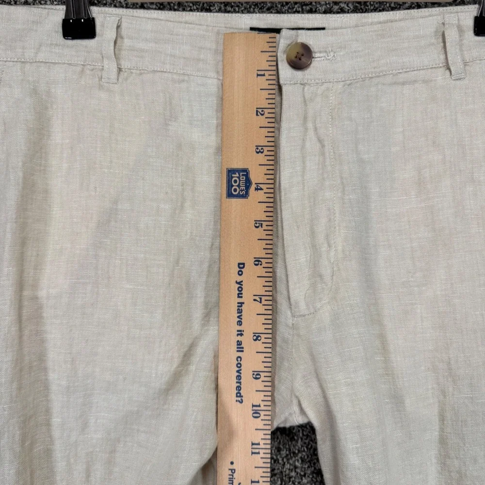 Club Room Luxury Linen Pants Mens 34/30 Beige Chino Travel Beach Vacation Resort